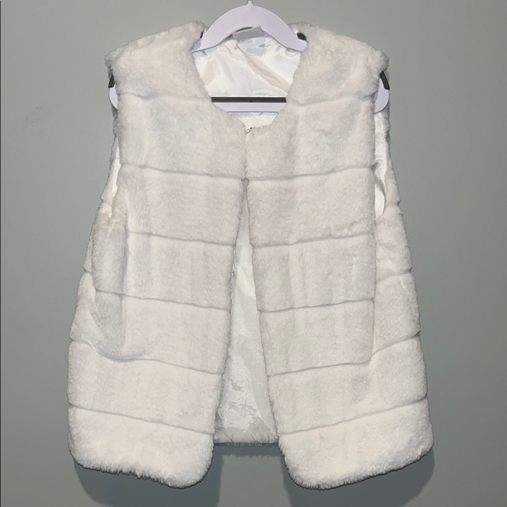 White Faux Fur Vest
